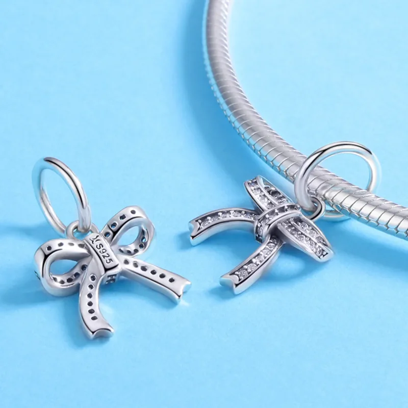 (imagine pentru) Pandora Style Pandantă Argintie cu Fundă - SCC775 - Vizualizare 4