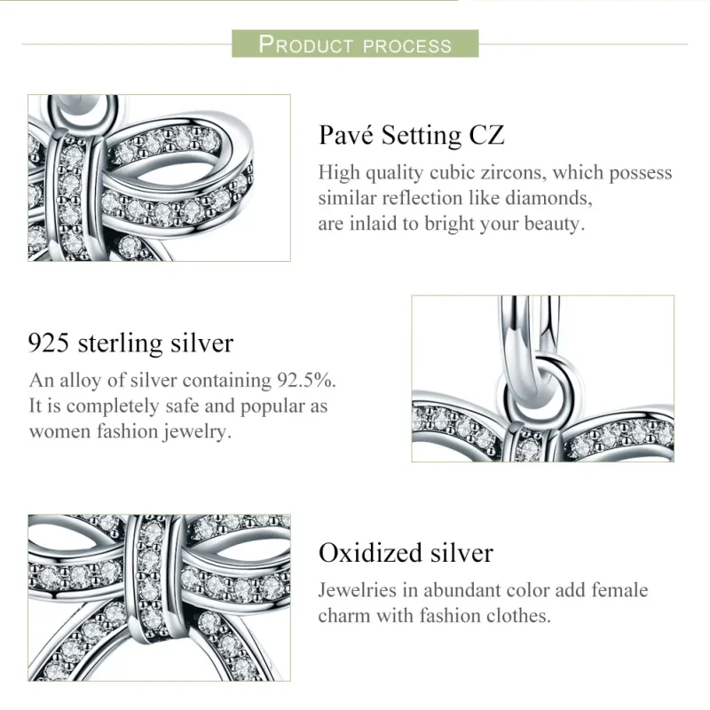 (imagine pentru) Pandora Style Pandantă Argintie cu Fundă - SCC775 - Vizualizare 7
