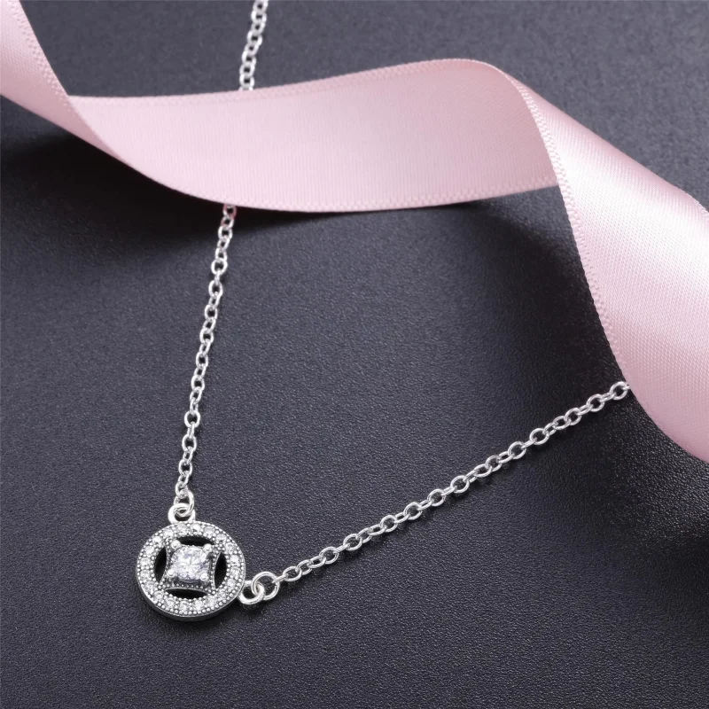 (imagine pentru) PANDORA Vintage Allure, Pendantă din CZ Transparent - 590523CZ-45 - Vizualizare 3