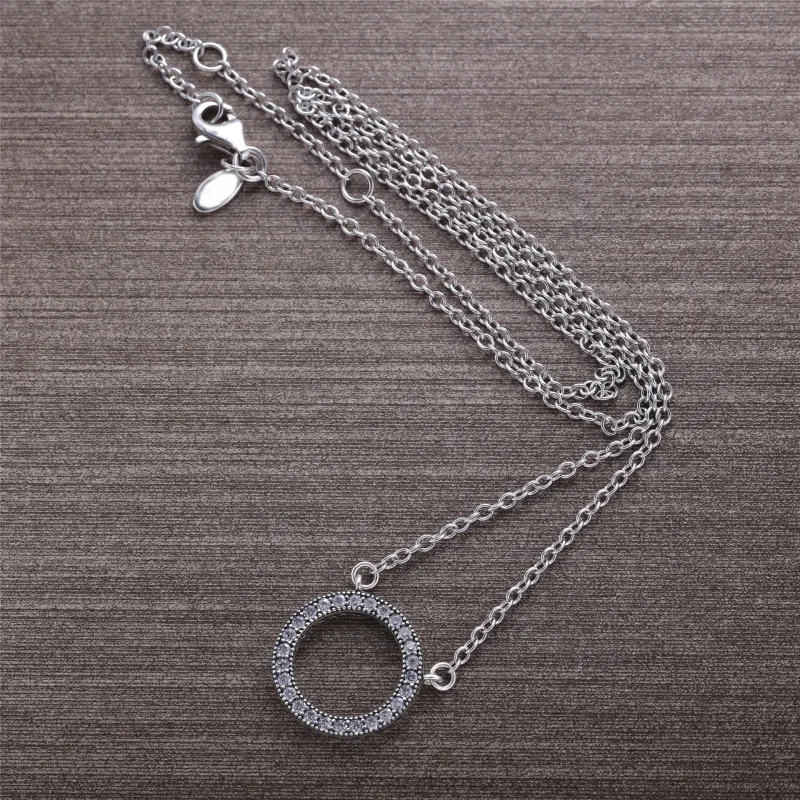 (imagine pentru) Colier cu două feţe, cu logo PANDORA, din argint 925, cu zirconi - Vizualizare 2
