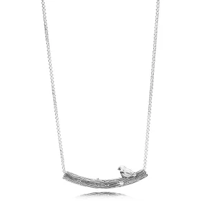 (imagine pentru) Colier PANDORA, Bird Curved Bar de primăvară din argint