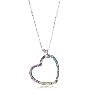 (imagine pentru) Colier PANDORA, Inima multi-colorată din argint