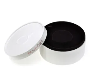 Pandora White Circle Faux Leather Travel Box - FR_003 (imagine pentru) Pandora White Circle Faux Leather Travel Box - FR_003