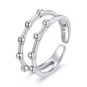 (imagine pentru) Deschide inele Bead Bead din argint - SCR719