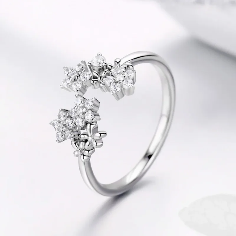 (imagine pentru) Deschide inele Gypsophila din argint - BSR021 - Vizualizare 4