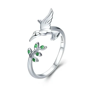 (imagine pentru) Deschide inele Salutări de la colibri din argint - SCR323