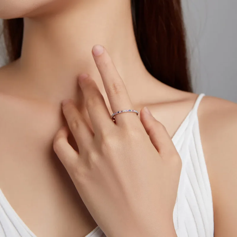 (imagine pentru) Inel cu halo colorat în stil Pandora - SCR740-CF - Vizualizare 2