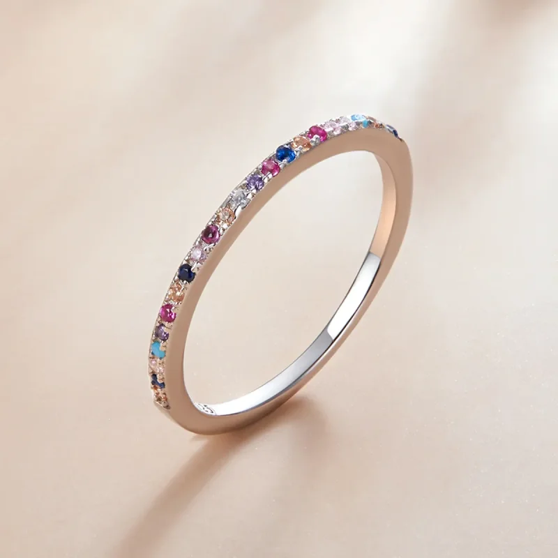 (imagine pentru) Inel cu halo colorat în stil Pandora - SCR740-CF - Vizualizare 3