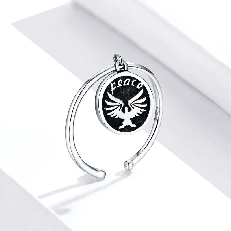 (imagine pentru) Inel deschis cu monede vintage în stil Pandora - SCR655 - Vizualizare 2