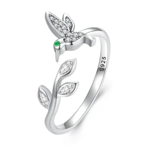 (imagine pentru) Inel deschis de tip Pandora cu pasăre colibri - SCR871