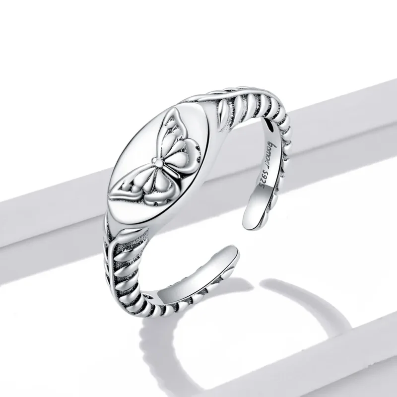(imagine pentru) Inel deschis în stil Pandora cu fluture retro - BSR200 - Vizualizare 2