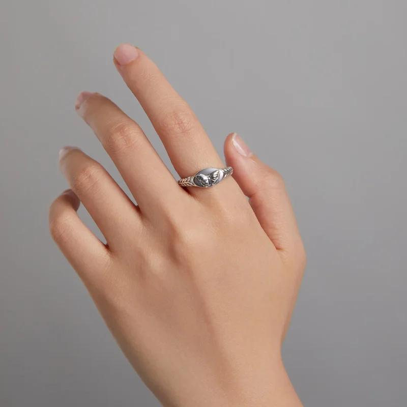 (imagine pentru) Inel deschis în stil Pandora cu fluture retro - BSR200 - Vizualizare 7
