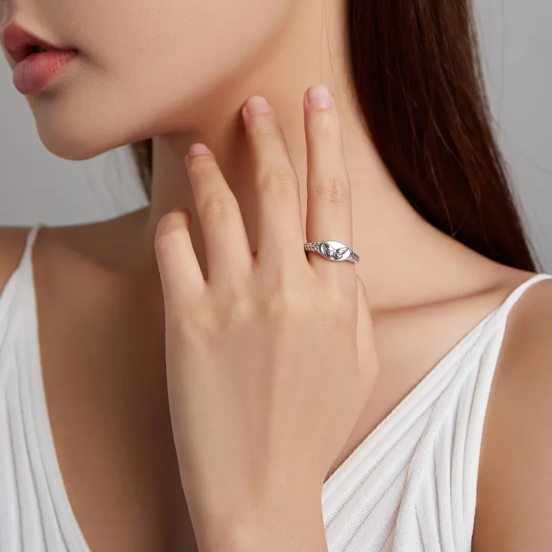 (imagine pentru) Inel deschis în stil Pandora cu fluture retro - BSR200 - Vizualizare 8