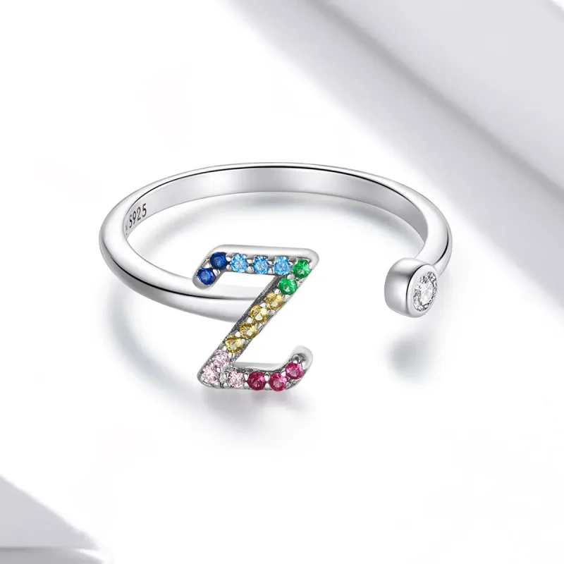 (imagine pentru) Inel deschis Pandora în stil colorat cu litera Z - SCR723-Z - Vizualizare 3