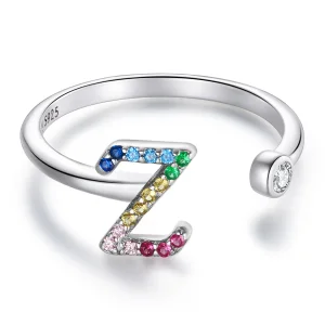 (imagine pentru) Inel deschis Pandora în stil colorat cu litera Z - SCR723-Z