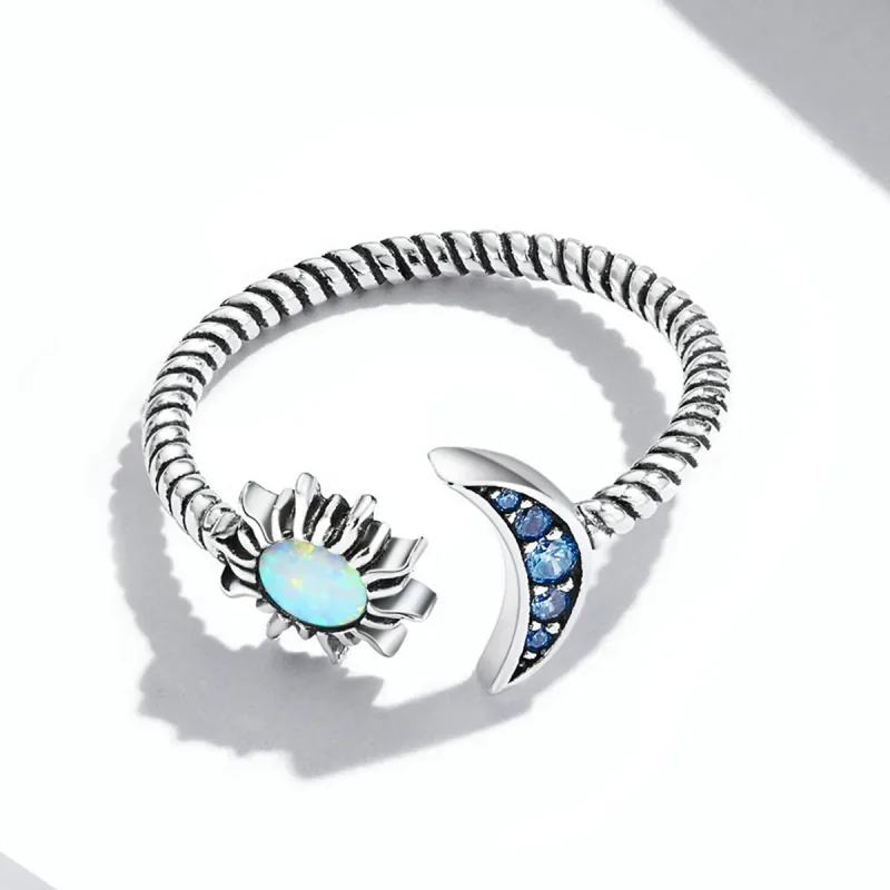 (imagine pentru) Inel deschis Pandora Style Sun, Moon, Stars Bestie - SCR796 - Vizualizare 3