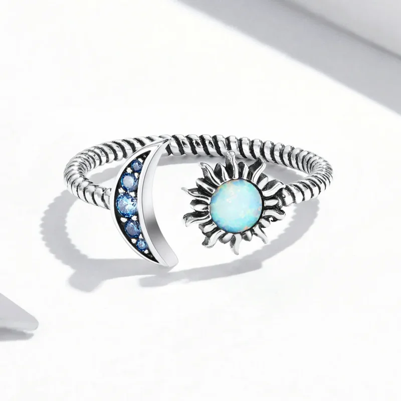 (imagine pentru) Inel deschis Pandora Style Sun, Moon, Stars Bestie - SCR796 - Vizualizare 4