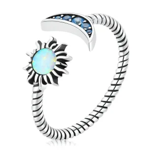 (imagine pentru) Inel deschis Pandora Style Sun, Moon, Stars Bestie - SCR796