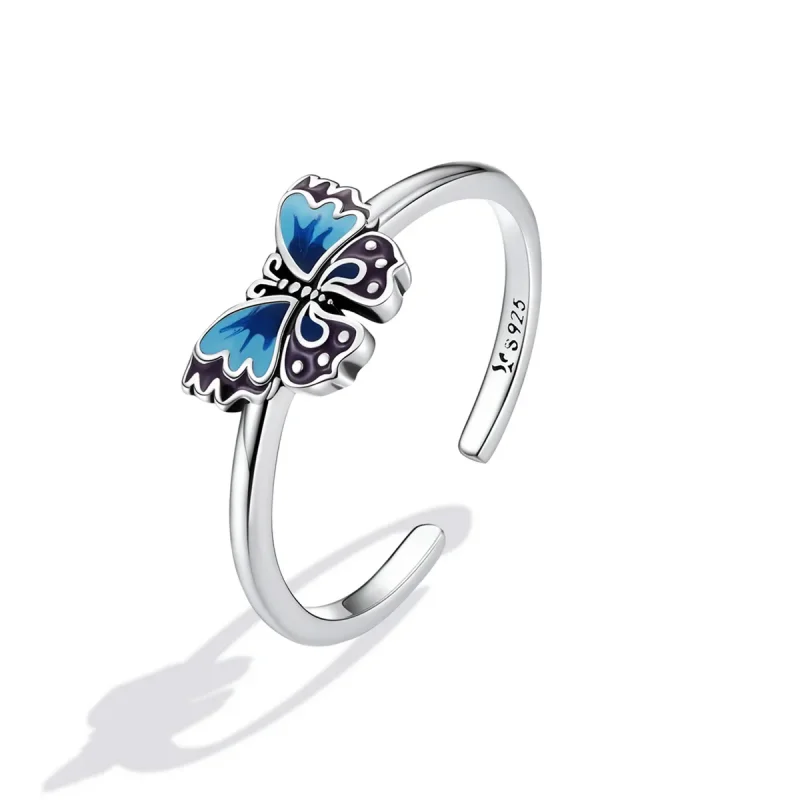 (imagine pentru) Inel deschis retro în stil Pandora cu fluture - SCR802 - Vizualizare 2