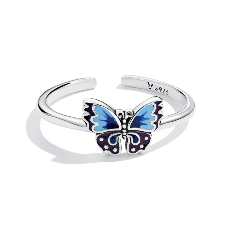 (imagine pentru) Inel deschis retro în stil Pandora cu fluture - SCR802 - Vizualizare 3
