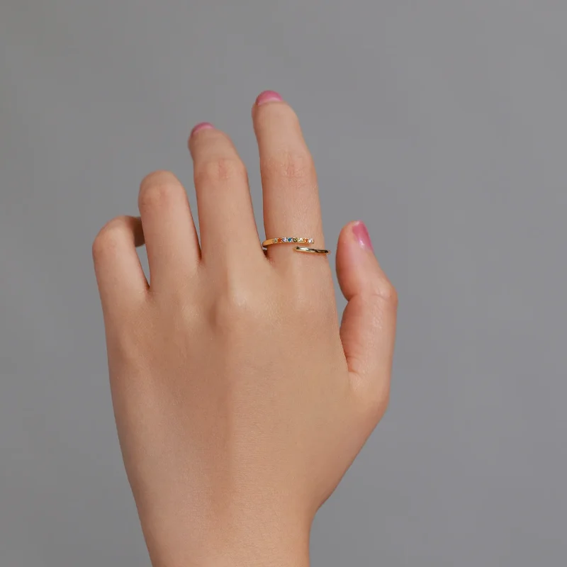(imagine pentru) Inel deschis simplu cu zirconiu cubic în stil Pandora - SCR748 - Vizualizare 5