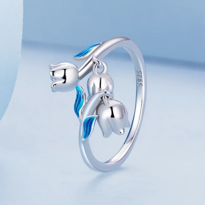 (imagine pentru) Inel deschis stil Pandora cu orhidee - BSR287 - Vizualizare 2