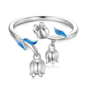 (imagine pentru) Inel deschis stil Pandora cu orhidee - BSR287