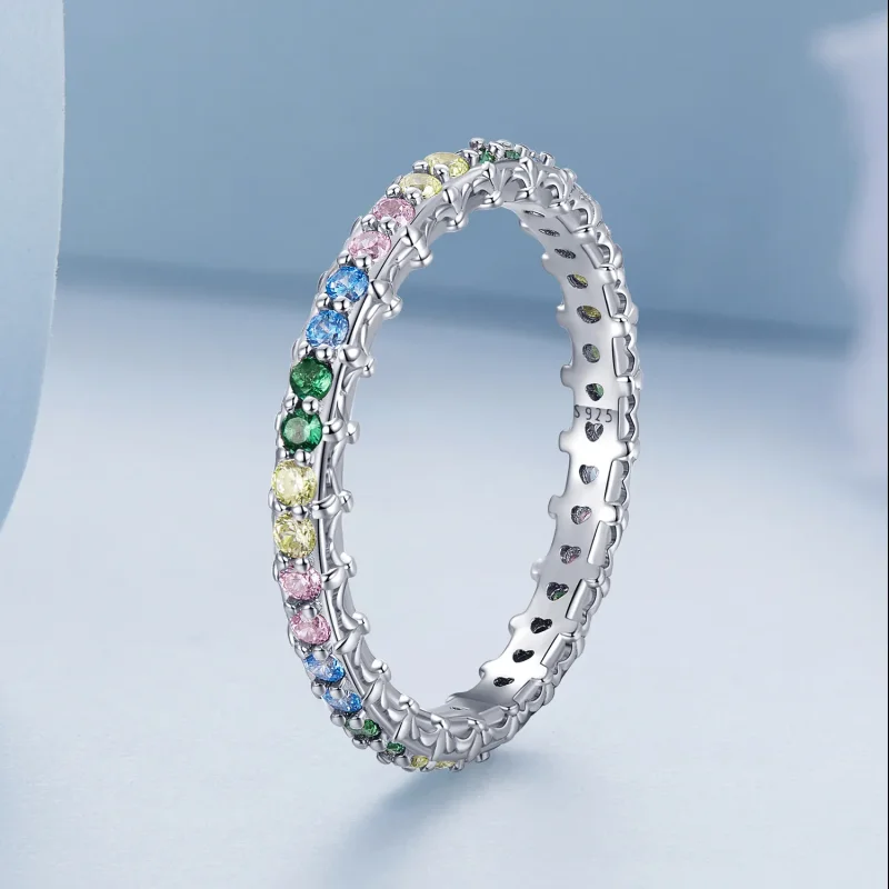 (imagine pentru) Inel din zirconiu cu model în stil Pandora, culoare model - BSR277-CF - Vizualizare 2