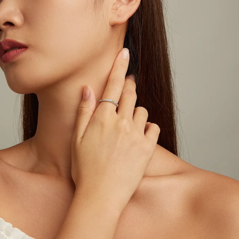 (imagine pentru) Inel din zirconiu cu model în stil Pandora, culoare model - BSR277-CF - Vizualizare 4