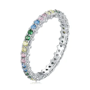 (imagine pentru) Inel din zirconiu cu model în stil Pandora, culoare model - BSR277-CF