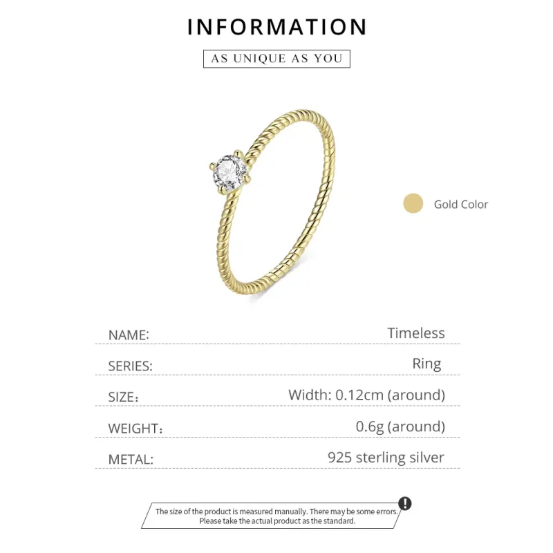 (imagine pentru) Inel Tip Pandora cu Atemporal placat cu aur de 14 k - SCR716 - Vizualizare 8