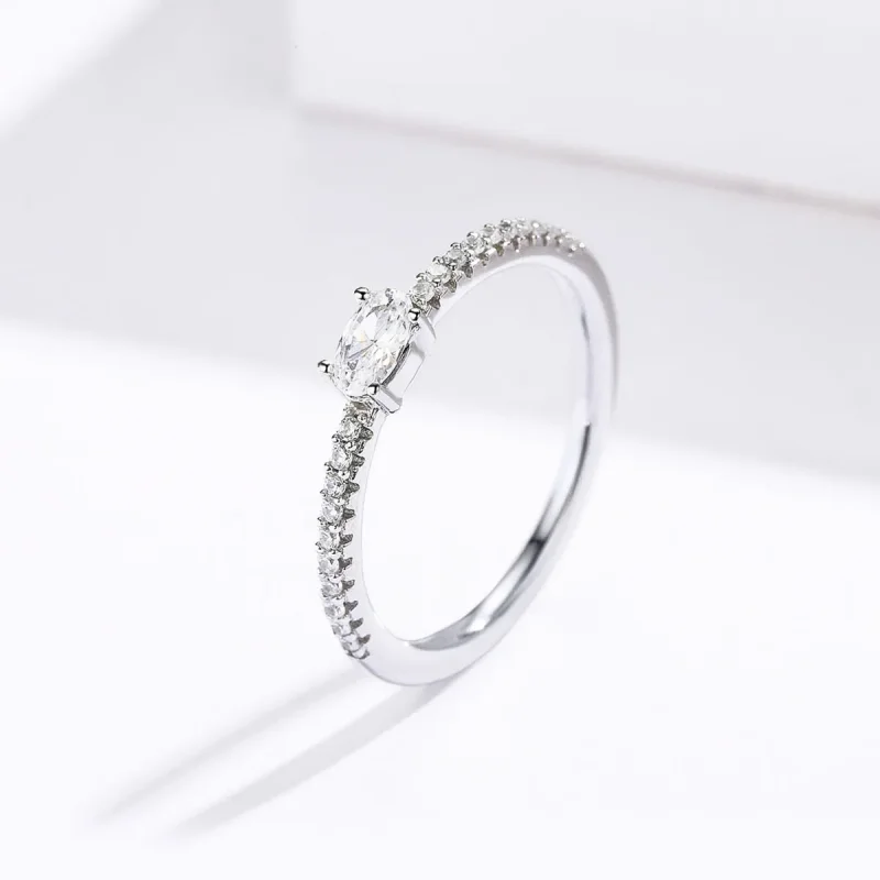 (imagine pentru) Inel Tip Pandora cu Clear Stone din argint - SCR524 - Vizualizare 2