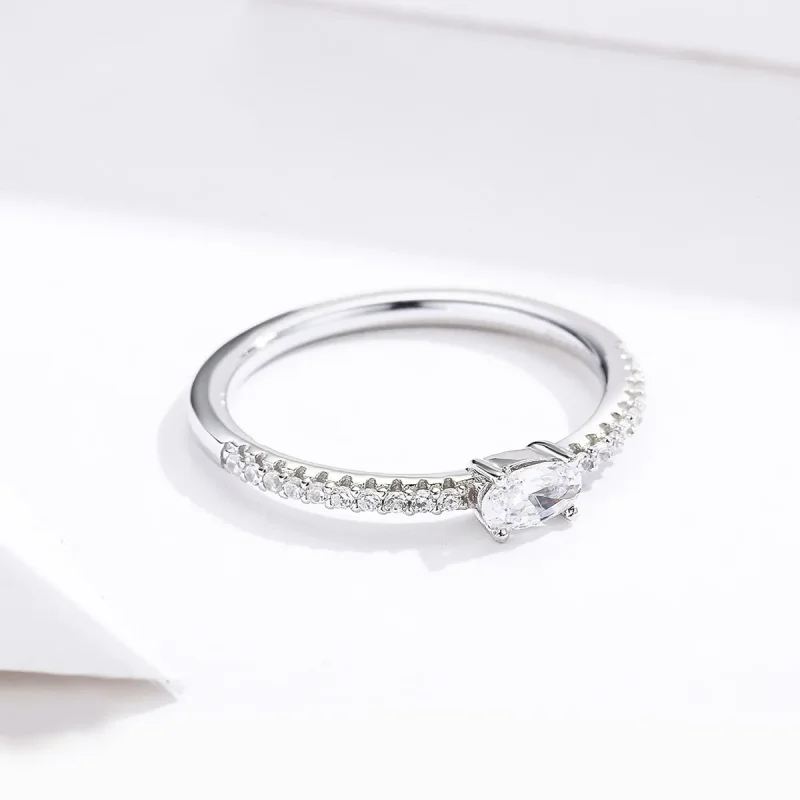 (imagine pentru) Inel Tip Pandora cu Clear Stone din argint - SCR524 - Vizualizare 4