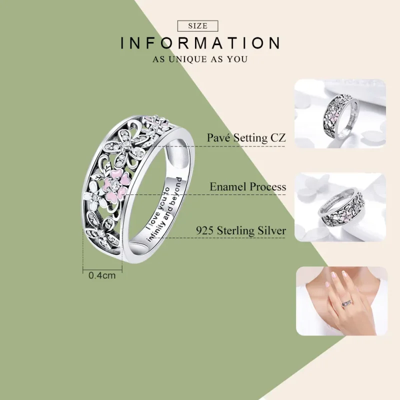(imagine pentru) Inel Tip Pandora cu Dans de flori din argint - SCR390 - Vizualizare 4