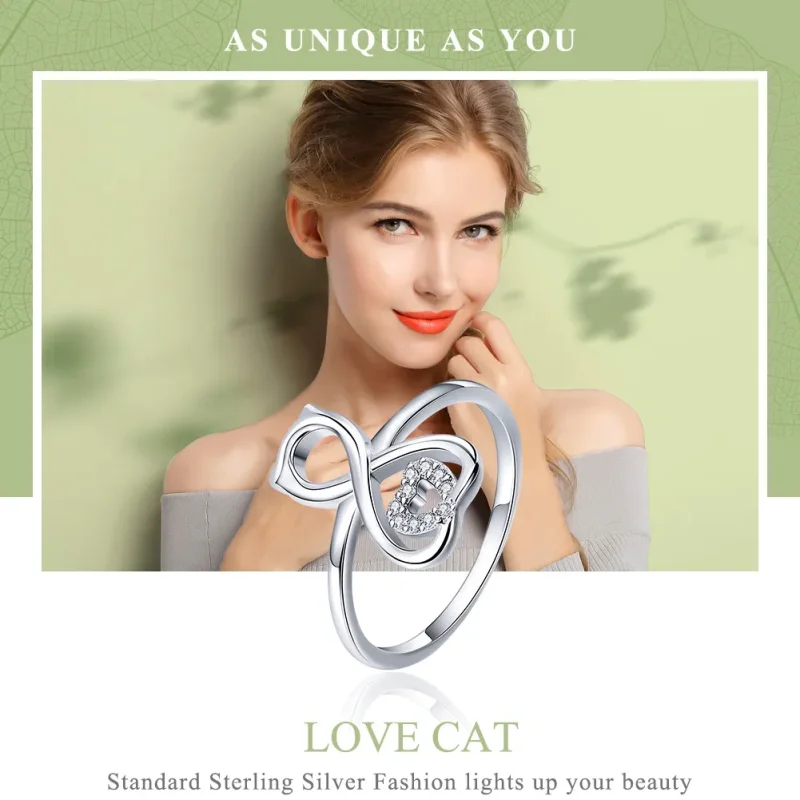 (imagine pentru) Inel Tip Pandora cu Dragoste Cat din argint - SCR417 - Vizualizare 2
