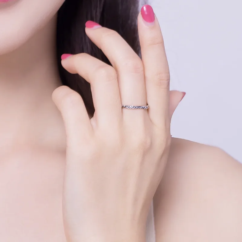 (imagine pentru) Inel Tip Pandora cu Modele retro din argint - SCR513 - Vizualizare 5