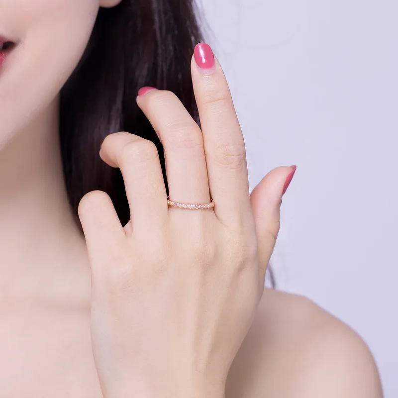 (imagine pentru) Inel Tip Pandora cu Modele retro din aur rose - SCR514 - Vizualizare 6