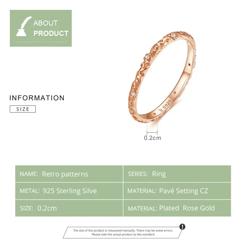(imagine pentru) Inel Tip Pandora cu Modele retro din aur rose - SCR514 - Vizualizare 8
