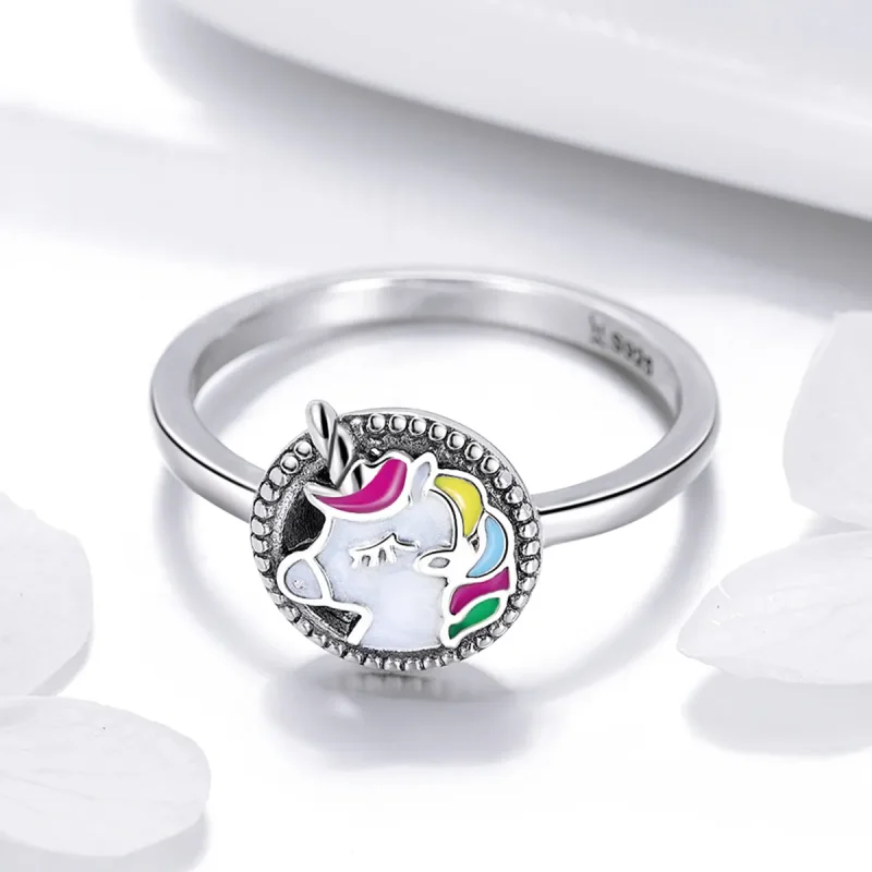 (imagine pentru) Inel Tip Pandora cu Memorie Unicorn din argint - SCR388 - Vizualizare 3