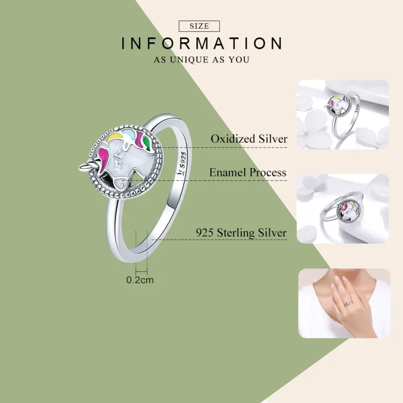 (imagine pentru) Inel Tip Pandora cu Memorie Unicorn din argint - SCR388 - Vizualizare 4