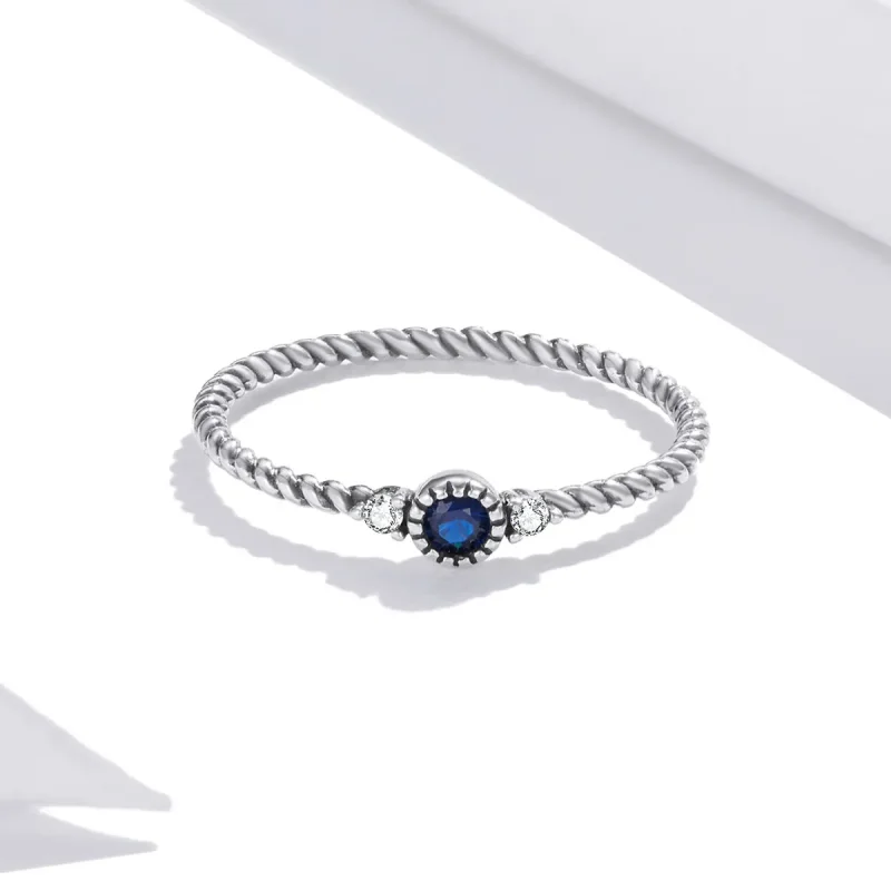 (imagine pentru) Inel Tip Pandora cu Piatra Albastră din argint - SCR693 - Vizualizare 3