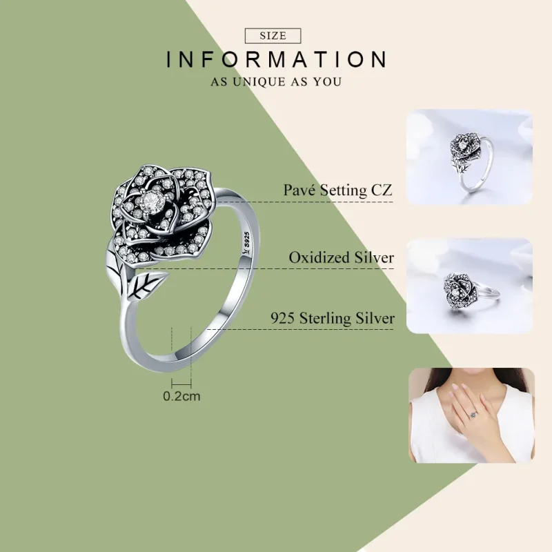 (imagine pentru) Inel Tip Pandora cu Rose Love din argint - SCR382 - Vizualizare 4