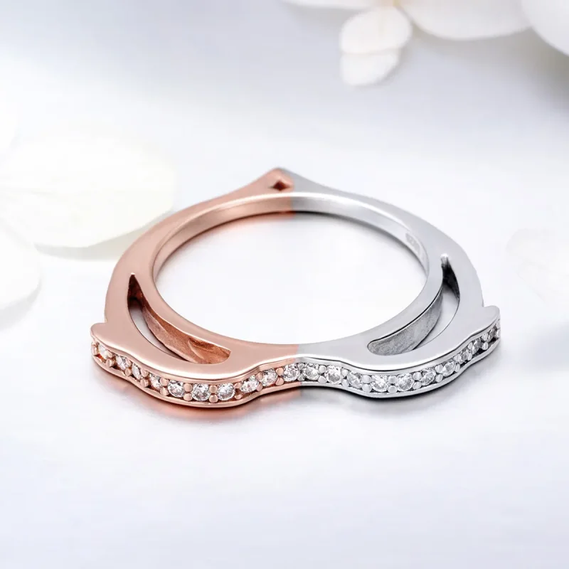 (imagine pentru) Inel Tip Pandora cu Spiritul Oceanului în două nuanțe - SCR418 - Vizualizare 3
