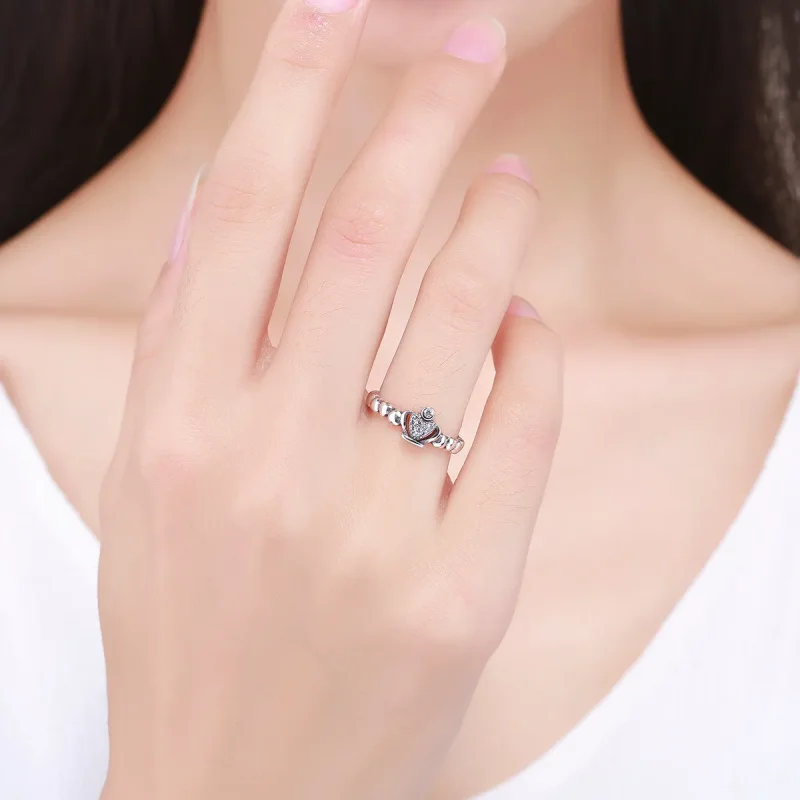 (imagine pentru) Inel Pandora de stil regal cu coroană de laur deschisă - VSR142 - Vizualizare 6