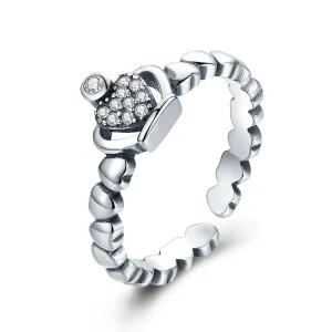 (imagine pentru) Inel Pandora de stil regal cu coroană de laur deschisă - VSR142