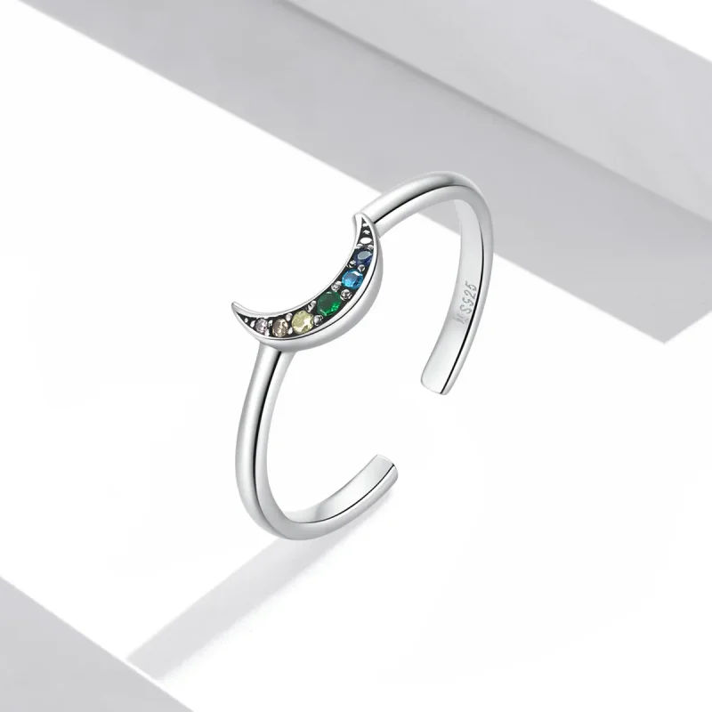 (imagine pentru) Inelul deschis Pandora Style Shine The Moon - SCR778 - Vizualizare 2
