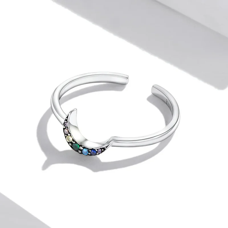 (imagine pentru) Inelul deschis Pandora Style Shine The Moon - SCR778 - Vizualizare 4