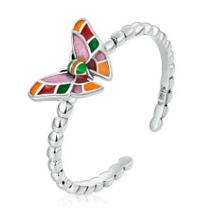 (imagine pentru) Pandora Style Brilliant Butterfly Open Ring - SCR782