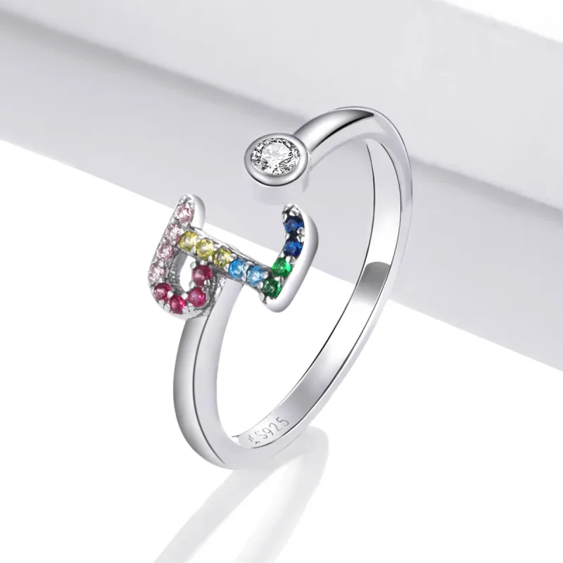 (imagine pentru) Pandora Style Colorful Letter-L Open Ring - SCR723-L - Vizualizare 2