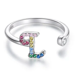 (imagine pentru) Pandora Style Colorful Letter-L Open Ring - SCR723-L